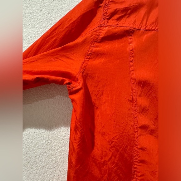 Tommy Hilfiger 100% Silk Burnt Orange Button Front Collared Blouse Shirt Size 4P - Picture 11 of 17